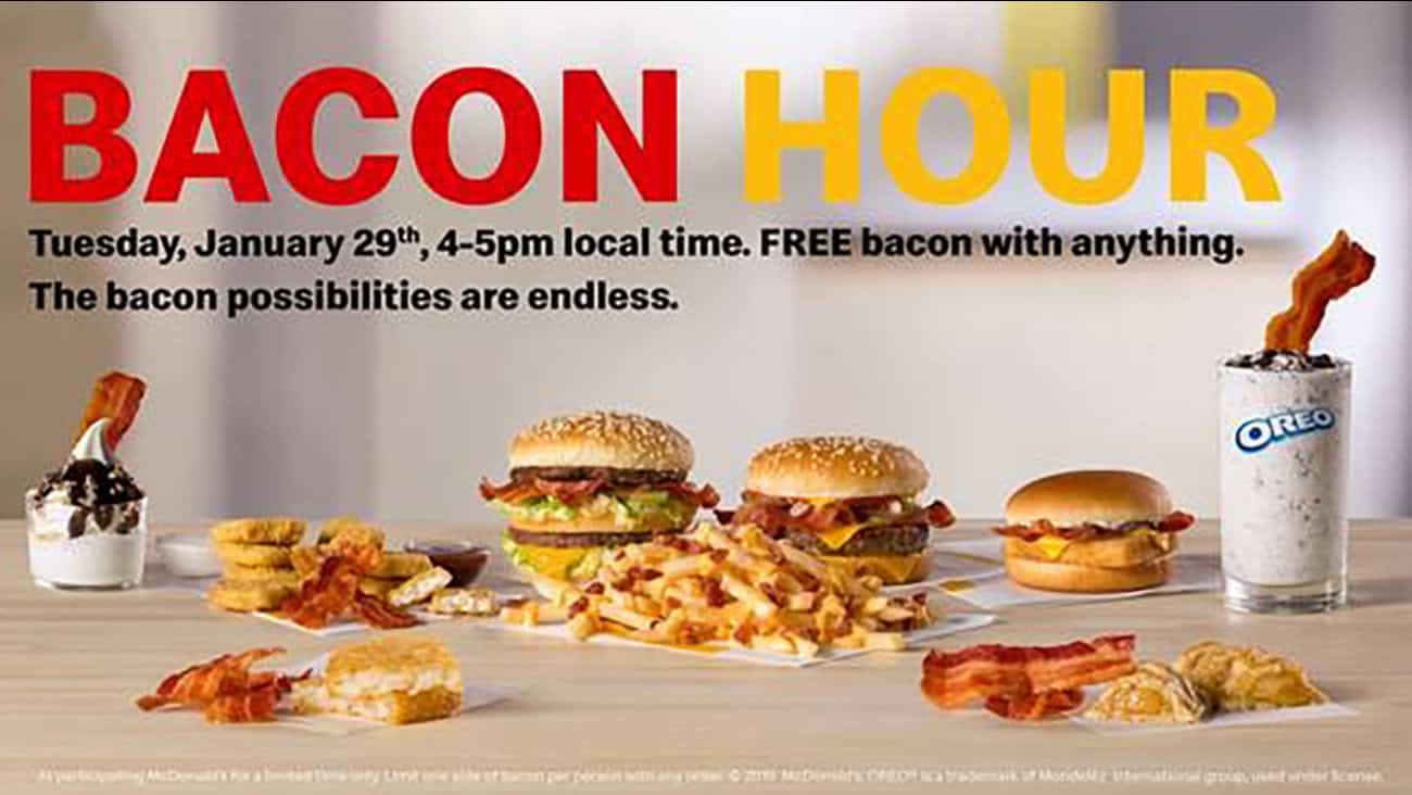 Free Bacon Hour at McDonalds