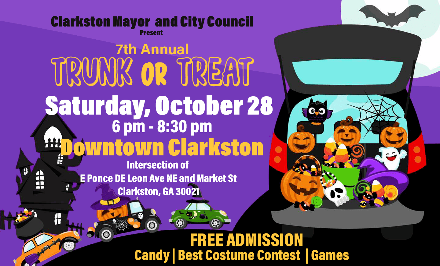 TrunkorTreat Festival in downtown Clarkston Save the date for Oct