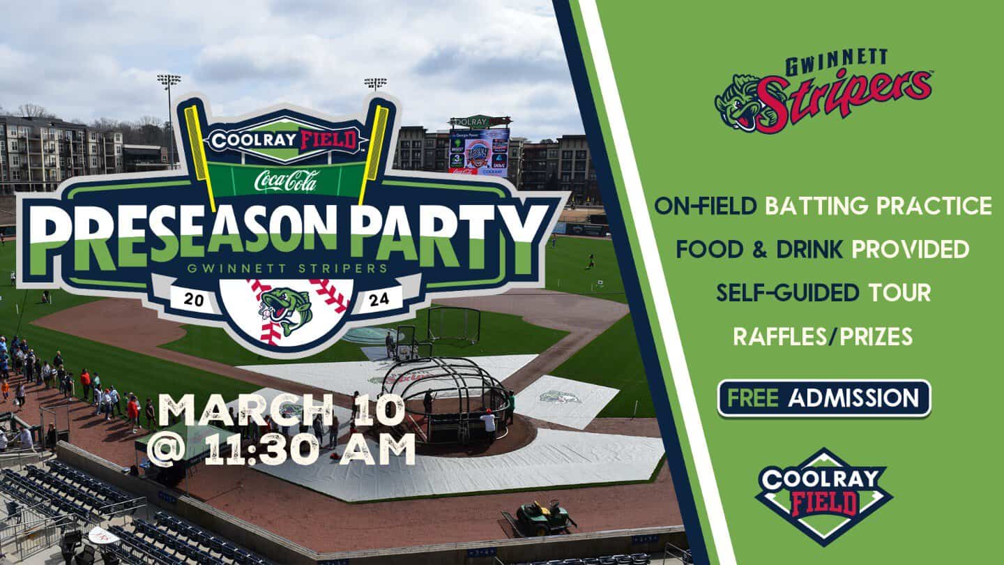 FREE! Gwinnett Stripers host a Pre-season Party this Sunday at Coolray  Field - Atlanta on the Cheap