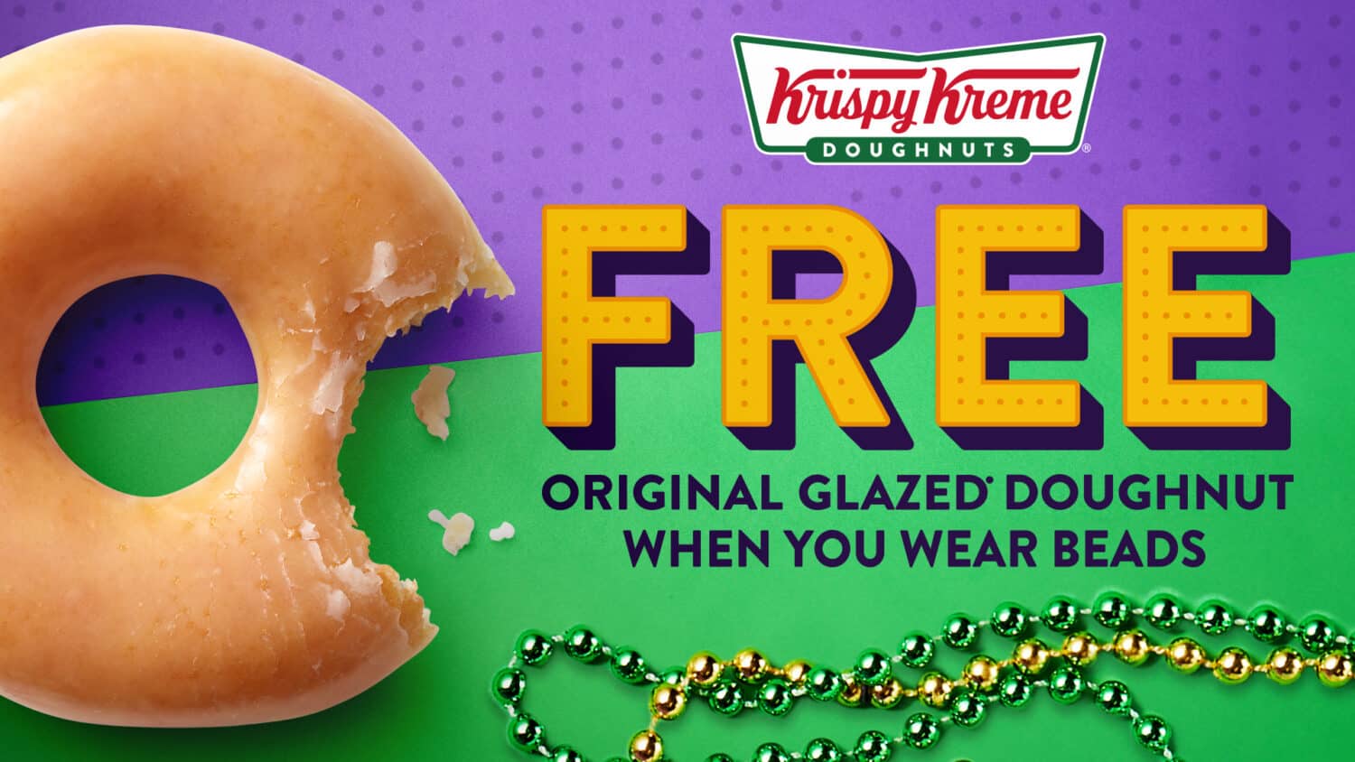 mardi gras beads krispy kreme